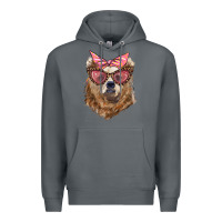 Rock mama bear with glasses and bandana Premium Hoodie - Artiststas