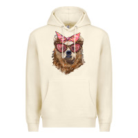 Sandshell mama bear with glasses and bandana Premium Hoodie - Artiststas