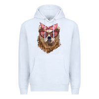 White mama bear with glasses and bandana Premium Hoodie - Artiststas