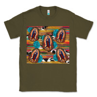 Army Green serape gemstone glitter cowhide lady of guadalupe Classic Tee - RanaPortraitStore