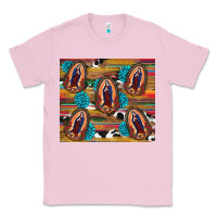 Bubblegum Pink serape gemstone glitter cowhide lady of guadalupe Classic Tee - RanaPortraitStore