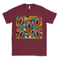Burgundy serape gemstone glitter cowhide lady of guadalupe Classic Tee - RanaPortraitStore