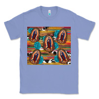Colony Blue serape gemstone glitter cowhide lady of guadalupe Classic Tee - RanaPortraitStore