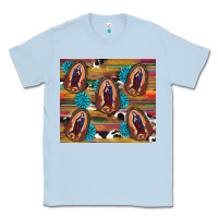 Dusty Blue serape gemstone glitter cowhide lady of guadalupe Classic Tee - RanaPortraitStore