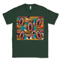 Sports Green serape gemstone glitter cowhide lady of guadalupe Classic Tee - RanaPortraitStore