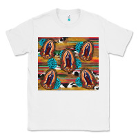 White serape gemstone glitter cowhide lady of guadalupe Classic Tee - RanaPortraitStore