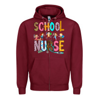 Burgundy school nurse Zipper Hoodie - RanaPortraitStore