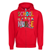 Red school nurse Zipper Hoodie - RanaPortraitStore
