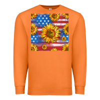 Carrot sunflowers american flag seamless pattern Premium Sweatshirt - HRA Design Shop