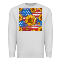 Dove Grey sunflowers american flag seamless pattern Premium Sweatshirt - HRA Design Shop