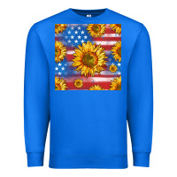 True Royal sunflowers american flag seamless pattern Premium Sweatshirt - HRA Design Shop