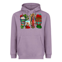 Lavender lady of guadalupe coffee cups Heavyweight Hoodie - Zillion Design Studio
