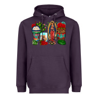 Plum lady of guadalupe coffee cups Heavyweight Hoodie - Zillion Design Studio