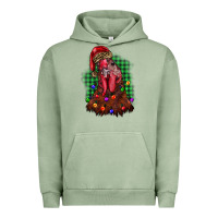 Pigment Oil Green christmas rooster Urban Hoodie - BarkalooDesign