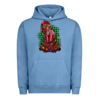 Pigment Pebble Blue christmas rooster Urban Hoodie - BarkalooDesign