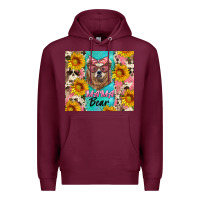 Burgundy mama bear Premium Hoodie - Artiststas