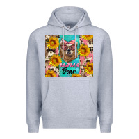 Heather Grey mama bear Premium Hoodie - Artiststas