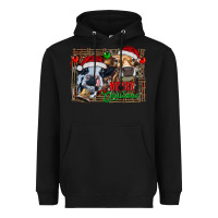 Black merry christmas heifers Heavyweight Hoodie - RanaPortraitStore