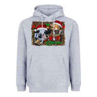 Heather Grey merry christmas heifers Heavyweight Hoodie - RanaPortraitStore