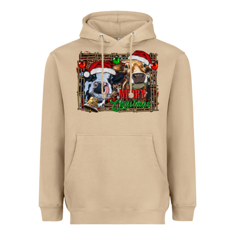 Merry Christmas Heifers Heavyweight Hoodie by RanaPortraitStore | Teevron