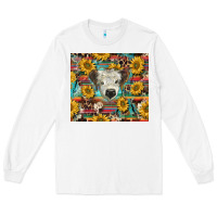 White white Scottish calf and sunflowers Long Sleeve Tee - BarkalooDesign
