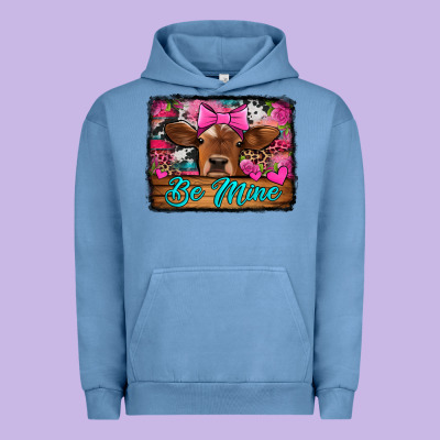 Be Mine Valentine's Day Cow Urban Hoodie Designed By Jasminsmagicworld