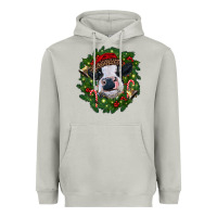 Moon Dust heifer cow with Christmas wreath Heavyweight Hoodie - RanaPortraitStore