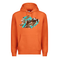 Carrot cowhide leopard turquoise patch Premium Hoodie - AdoDesignShop