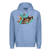 Colony Blue cowhide leopard turquoise patch Premium Hoodie - AdoDesignShop