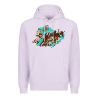 Lilac cowhide leopard turquoise patch Premium Hoodie - AdoDesignShop