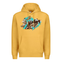 Mustard cowhide leopard turquoise patch Premium Hoodie - AdoDesignShop