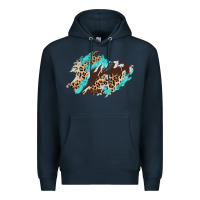 Navy cowhide leopard turquoise patch Premium Hoodie - AdoDesignShop