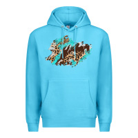 Ocean Blue cowhide leopard turquoise patch Premium Hoodie - AdoDesignShop