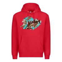 Red cowhide leopard turquoise patch Premium Hoodie - AdoDesignShop