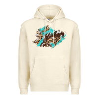 Sandshell cowhide leopard turquoise patch Premium Hoodie - AdoDesignShop