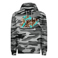 Slate Camo cowhide leopard turquoise patch Premium Hoodie - AdoDesignShop