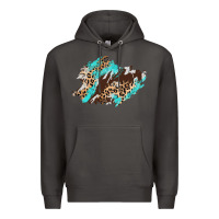Smoke cowhide leopard turquoise patch Premium Hoodie - AdoDesignShop