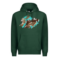 Cowhide Leopard Turquoise Patch Premium Hoodie | Teevron