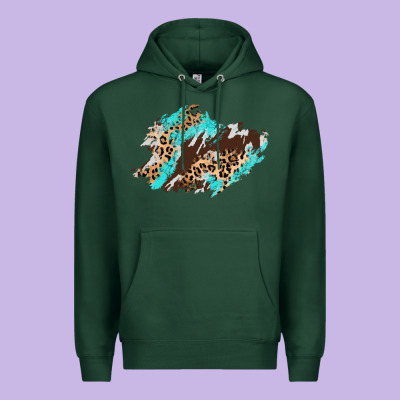 Cowhide Leopard Turquoise Patch Premium Hoodie Designed By Adodesignshop