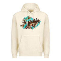 Tofu cowhide leopard turquoise patch Premium Hoodie - AdoDesignShop