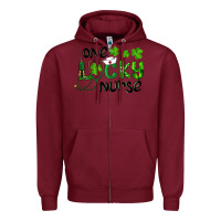 Burgundy one lucky nurse Zipper Hoodie - RanaPortraitStore