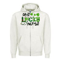 Oatmeal Heather one lucky nurse Zipper Hoodie - RanaPortraitStore