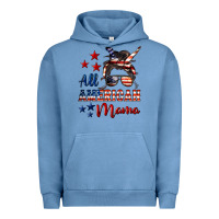 Pigment Pebble Blue All American Mama Urban Hoodie - LillyAllenDesigns