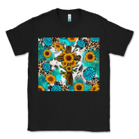 Black sunflower cross cowhide gemstones Classic Tee - RanaPortraitStore