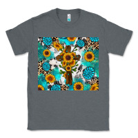 Charcoal Heather sunflower cross cowhide gemstones Classic Tee - RanaPortraitStore