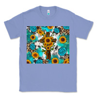 Colony Blue sunflower cross cowhide gemstones Classic Tee - RanaPortraitStore