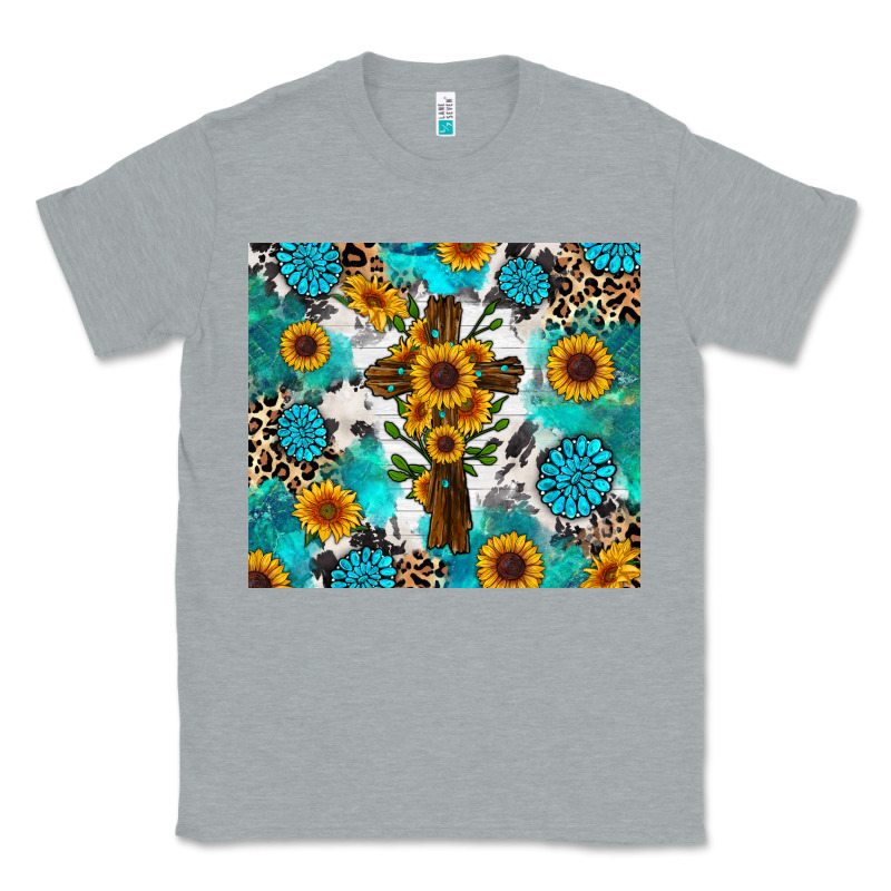 Sunflower Cross Cowhide Gemstones Classic Tee by RanaPortraitStore | Teevron