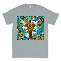 Heather Grey sunflower cross cowhide gemstones Classic Tee - RanaPortraitStore