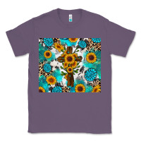 Lavender sunflower cross cowhide gemstones Classic Tee - RanaPortraitStore