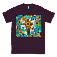 Plum sunflower cross cowhide gemstones Classic Tee - RanaPortraitStore